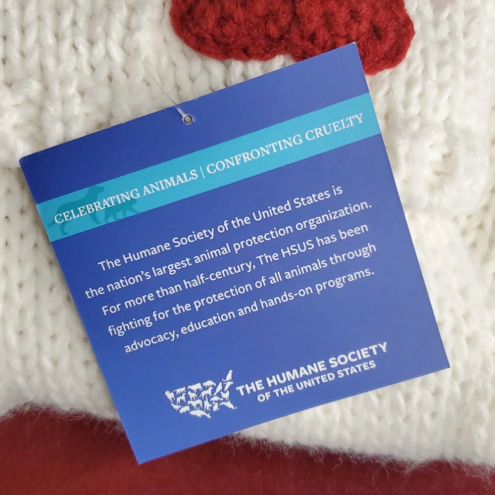 Soft‎ Knit Christmas Stocking with Red Paw Print